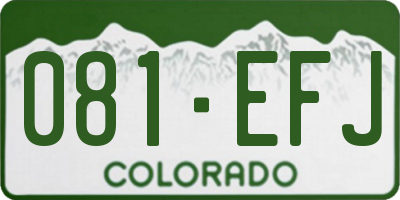 CO license plate 081EFJ