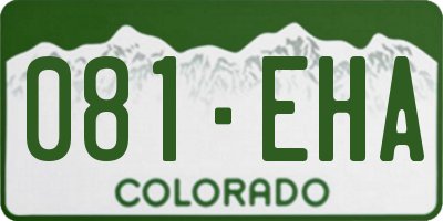 CO license plate 081EHA