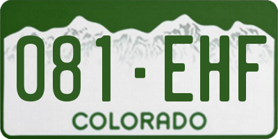 CO license plate 081EHF