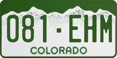 CO license plate 081EHM