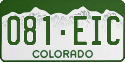 CO license plate 081EIC