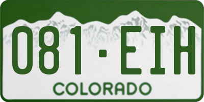 CO license plate 081EIH