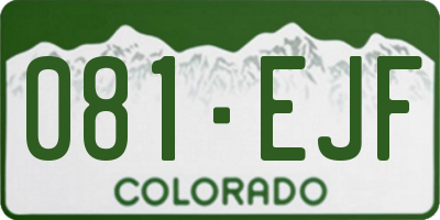 CO license plate 081EJF