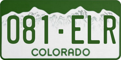 CO license plate 081ELR