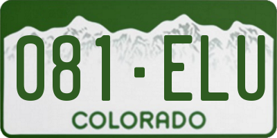 CO license plate 081ELU