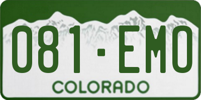 CO license plate 081EMO