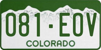 CO license plate 081EOV