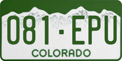 CO license plate 081EPU