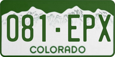 CO license plate 081EPX
