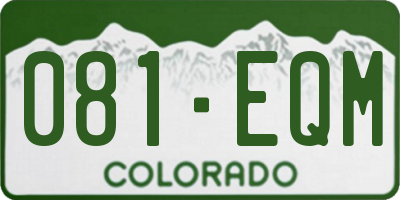 CO license plate 081EQM