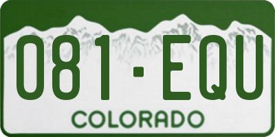 CO license plate 081EQU