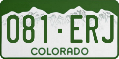 CO license plate 081ERJ