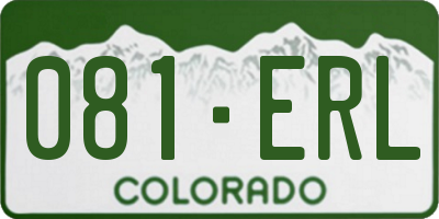 CO license plate 081ERL