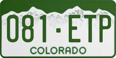 CO license plate 081ETP