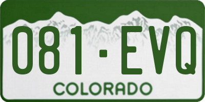 CO license plate 081EVQ