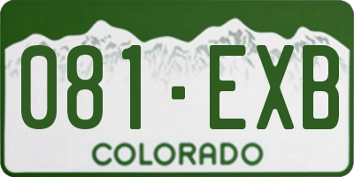 CO license plate 081EXB