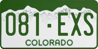 CO license plate 081EXS