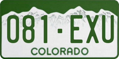 CO license plate 081EXU