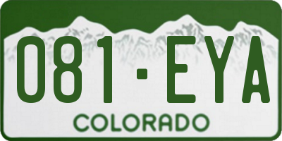 CO license plate 081EYA