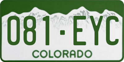 CO license plate 081EYC