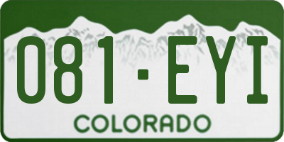CO license plate 081EYI