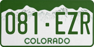 CO license plate 081EZR