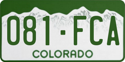 CO license plate 081FCA