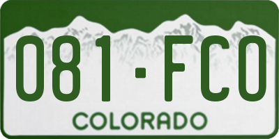 CO license plate 081FCO