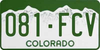 CO license plate 081FCV