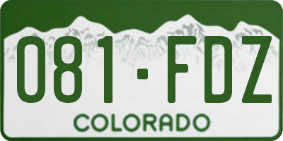 CO license plate 081FDZ