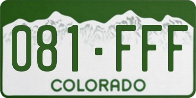 CO license plate 081FFF