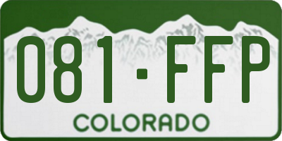 CO license plate 081FFP