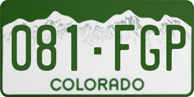 CO license plate 081FGP