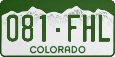 CO license plate 081FHL