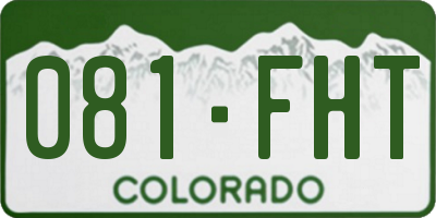 CO license plate 081FHT