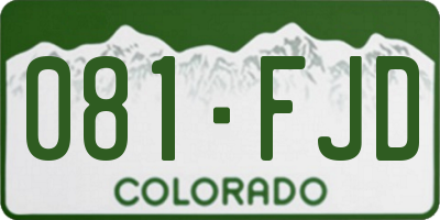 CO license plate 081FJD