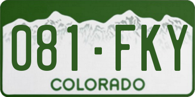 CO license plate 081FKY