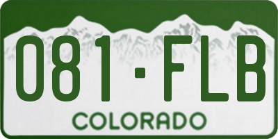 CO license plate 081FLB