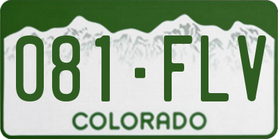 CO license plate 081FLV