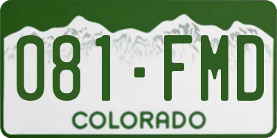 CO license plate 081FMD