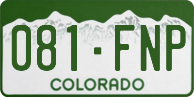 CO license plate 081FNP