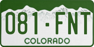 CO license plate 081FNT