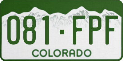 CO license plate 081FPF
