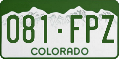 CO license plate 081FPZ