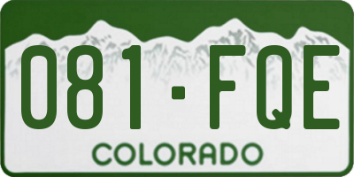 CO license plate 081FQE
