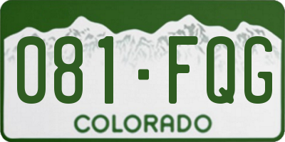 CO license plate 081FQG
