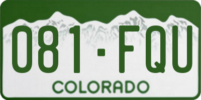 CO license plate 081FQU