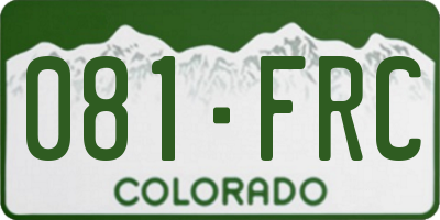 CO license plate 081FRC