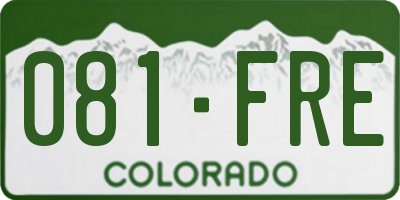 CO license plate 081FRE