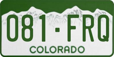 CO license plate 081FRQ
